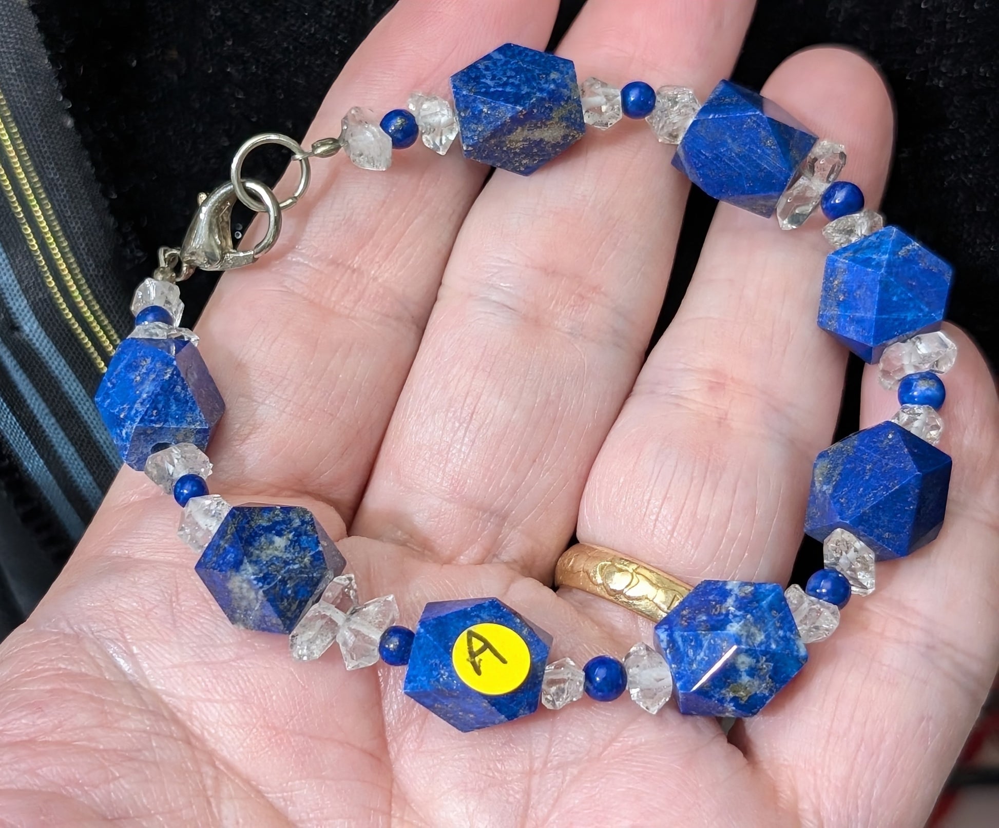 Lapis and Herkimer Diamond Bracelet
