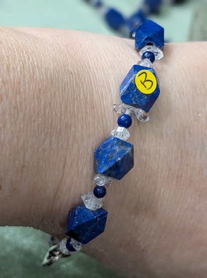Lapis and Herkimer Diamond Bracelet