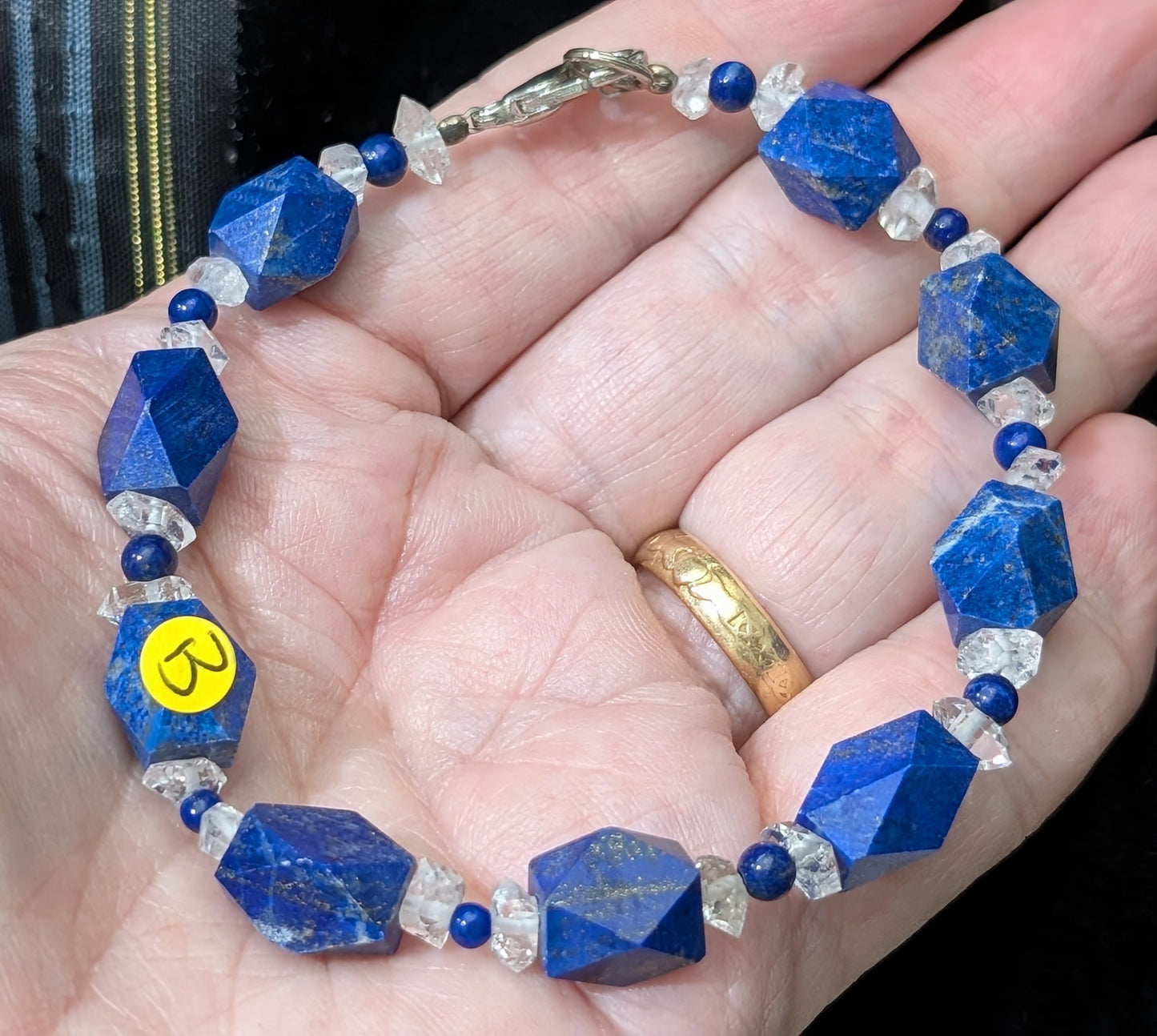 Lapis and Herkimer Diamond Bracelet