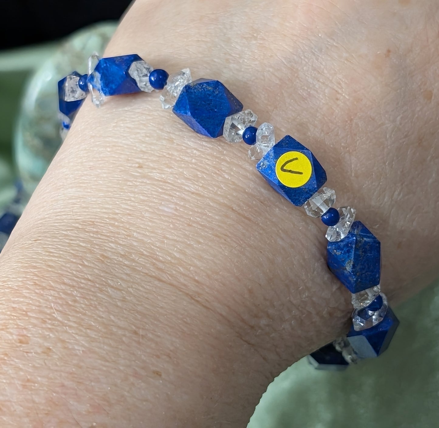 Lapis and Herkimer Diamond Bracelet