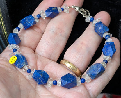 Lapis and Herkimer Diamond Bracelet