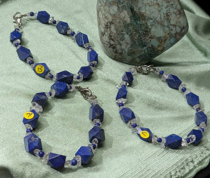 Lapis and Herkimer Diamond Bracelets