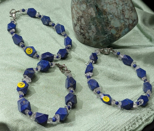 Lapis and Herkimer Diamond Bracelets