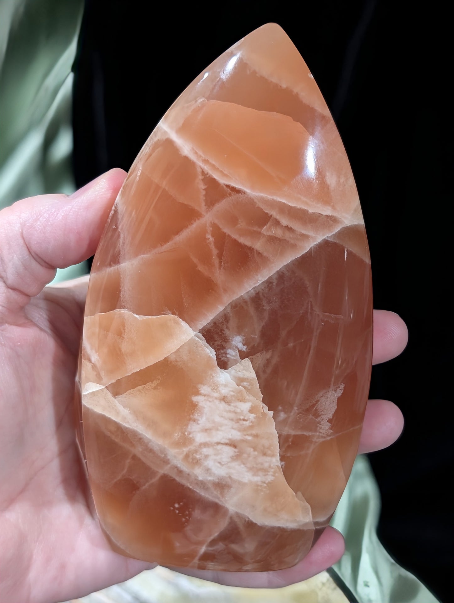 Large Banded Honey Calcite Flame
