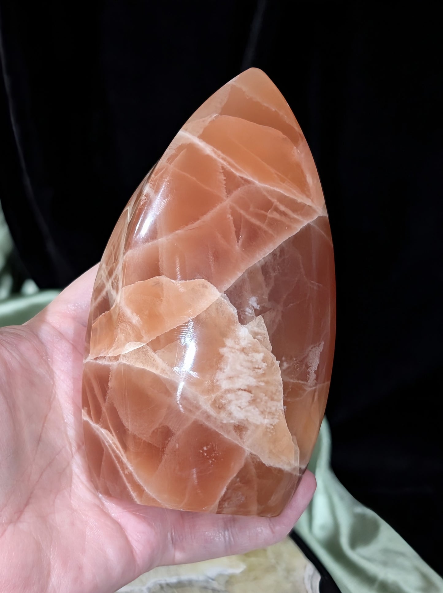 Large Banded Honey Calcite Flame