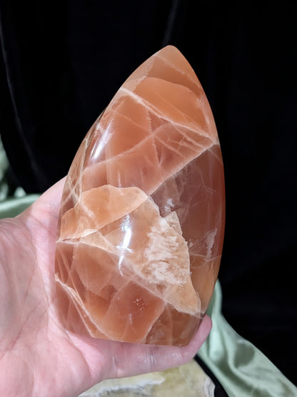 Large Banded Honey Calcite Flame