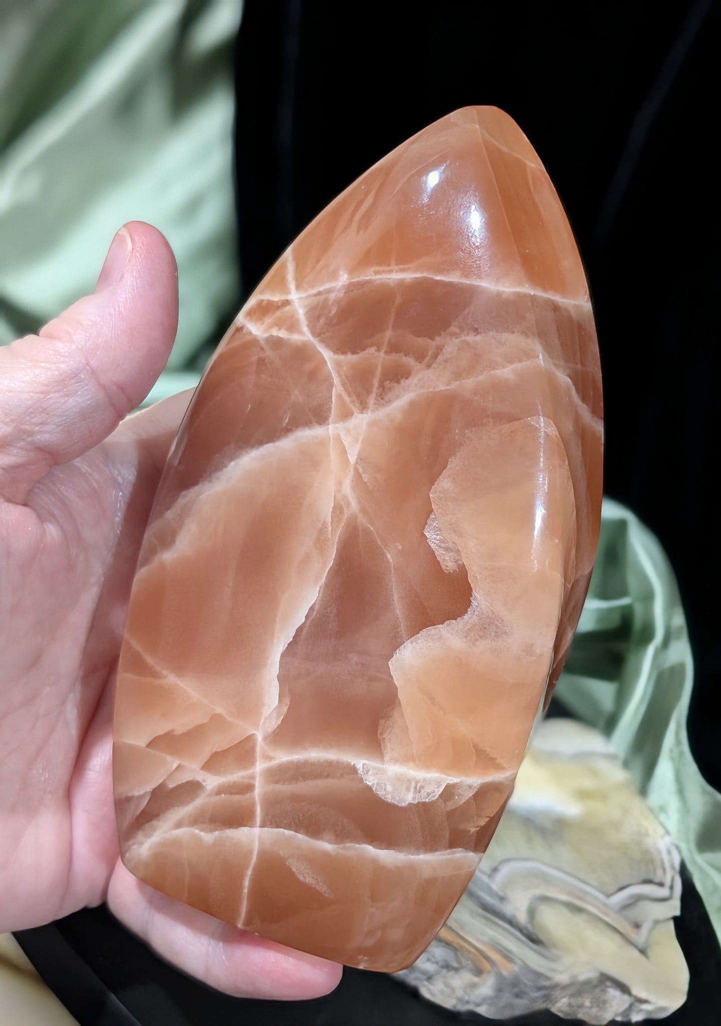 Large Banded Honey Calcite Flame