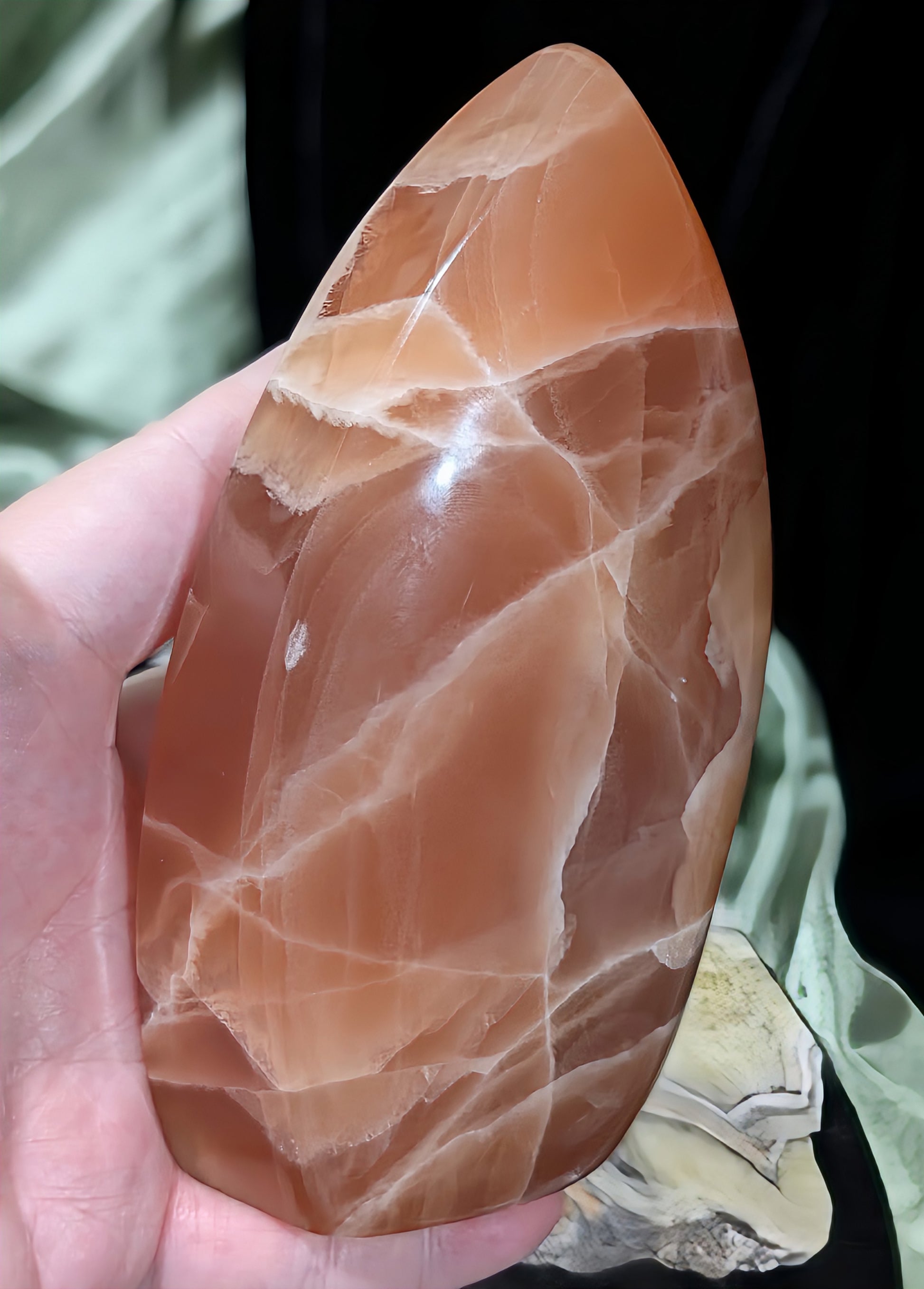 Large Banded Honey Calcite Flame