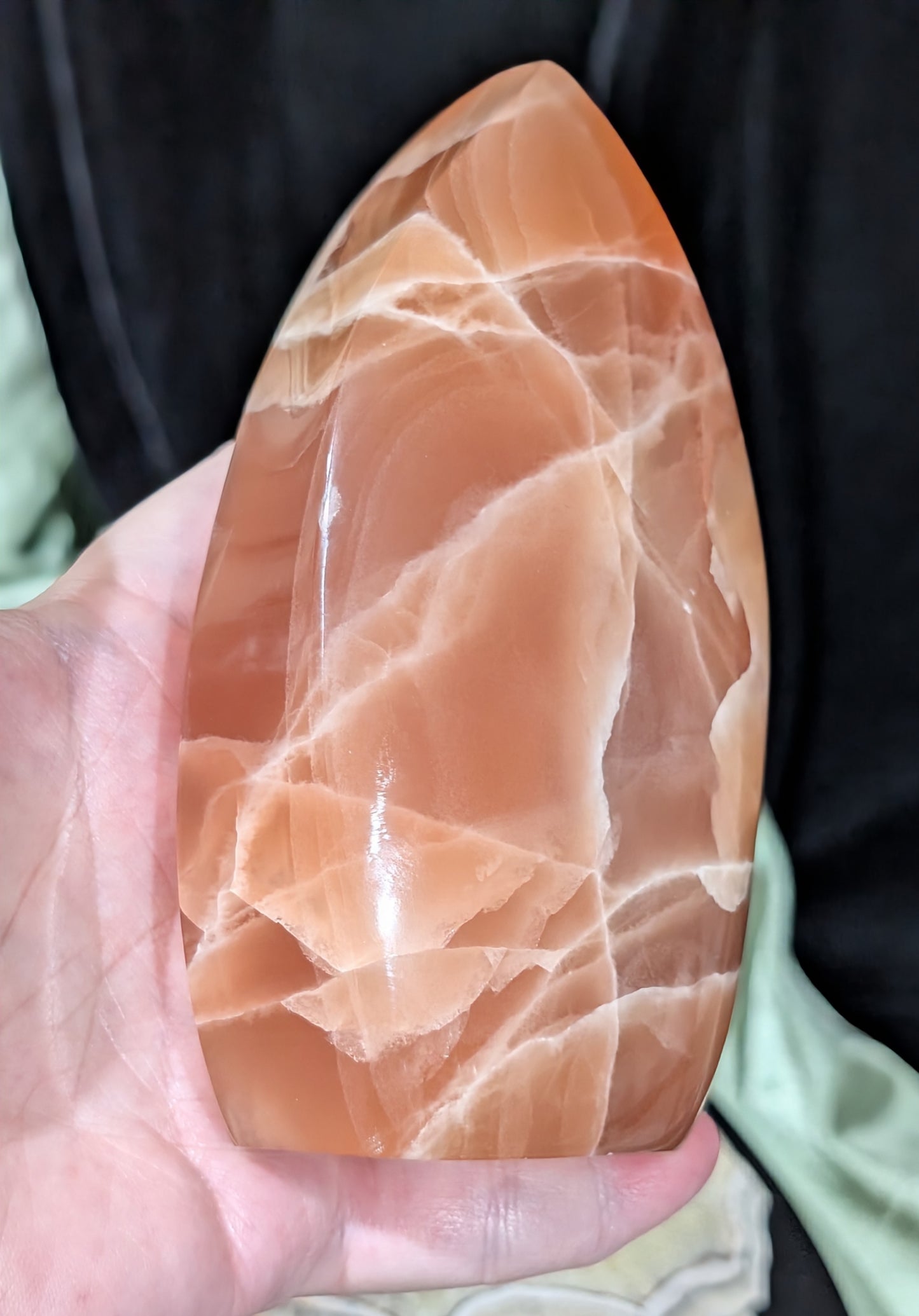 Large Banded Honey Calcite Flame
