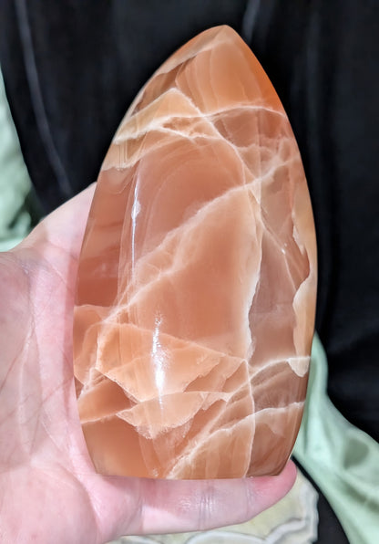 Large Banded Honey Calcite Flame