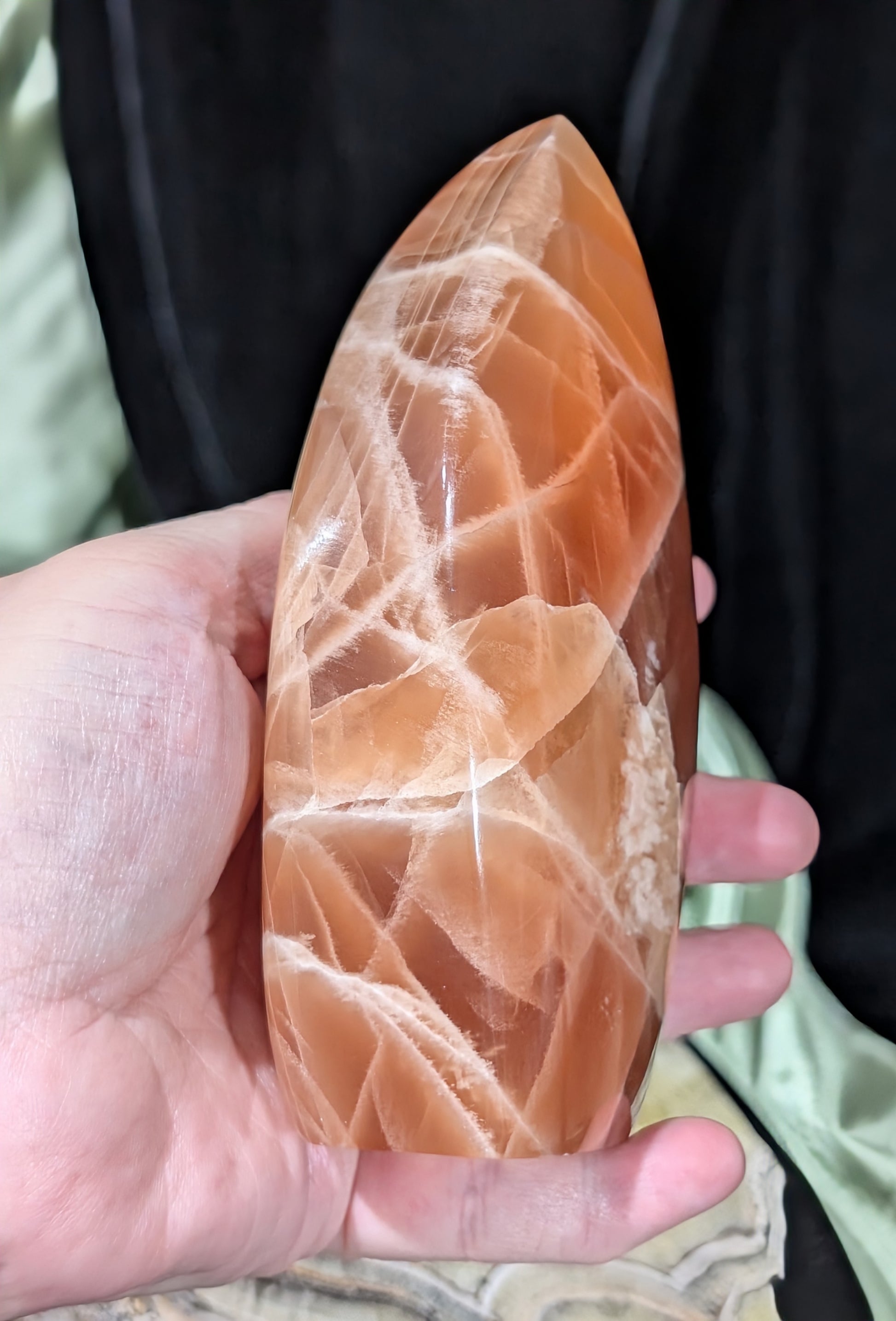 Large Banded Honey Calcite Flame
