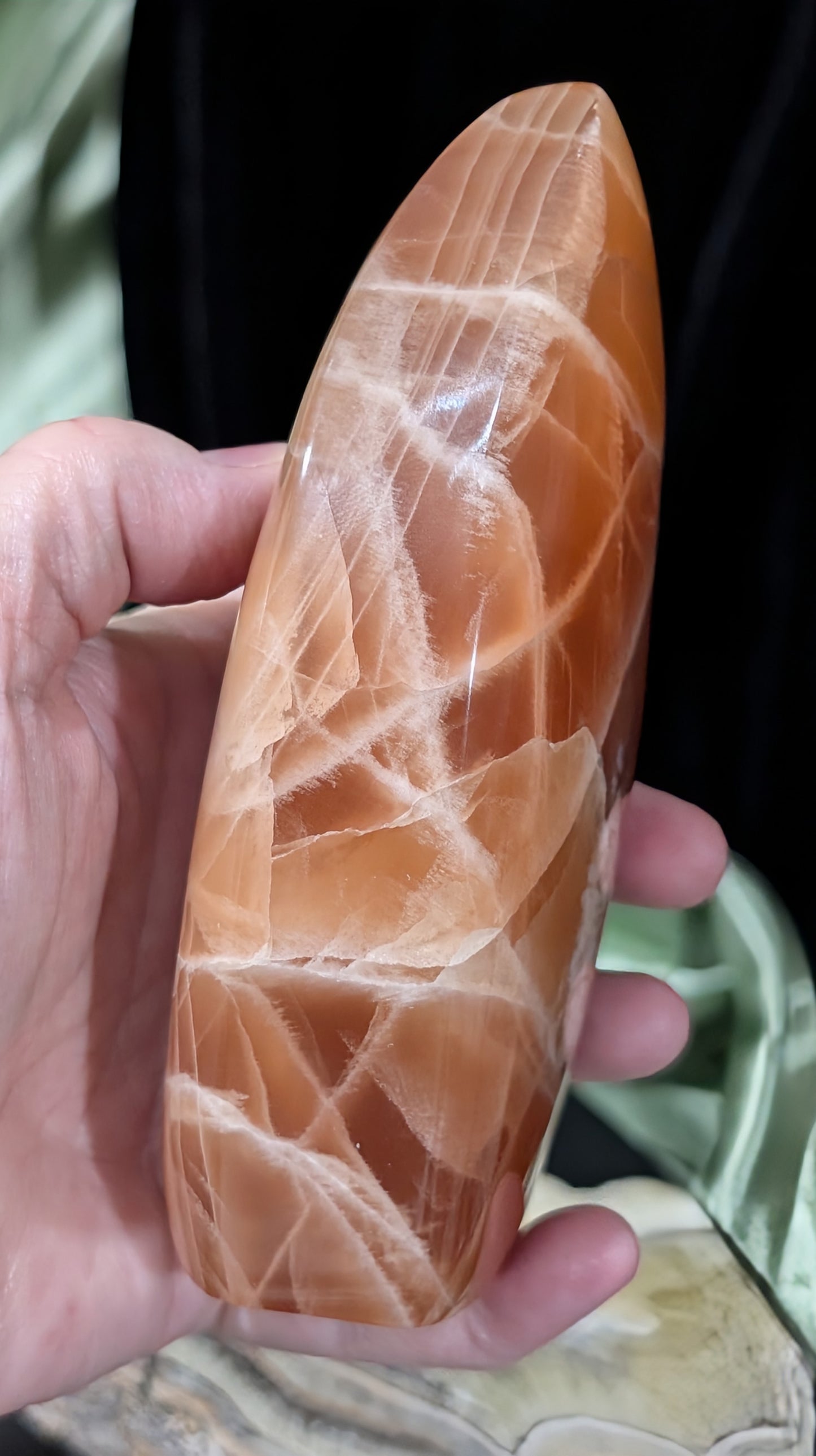 Large Banded Honey Calcite Flame