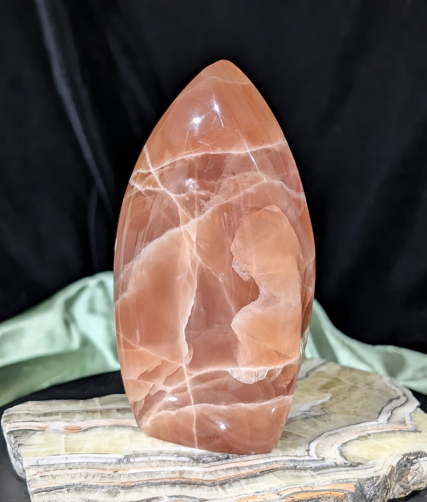 Large Banded Honey Calcite Flame