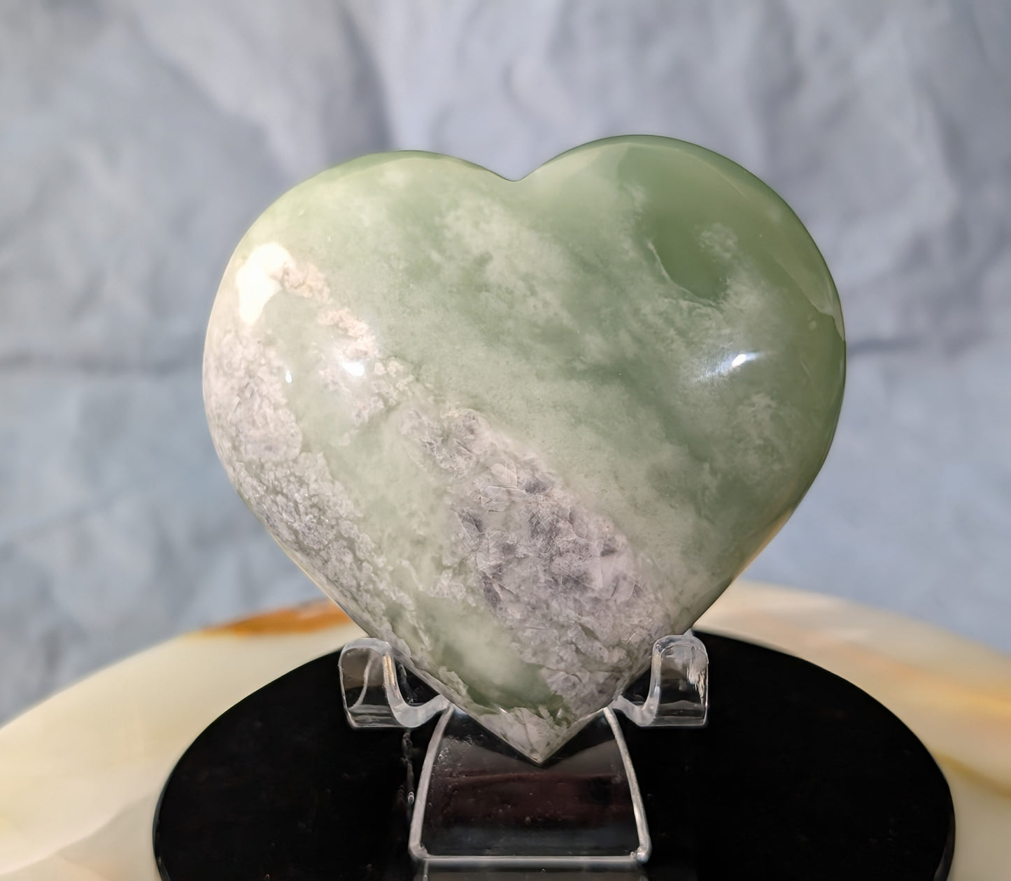 Large Green Flower Jade Heart