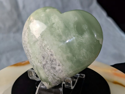 Large Green Flower Jade Heart