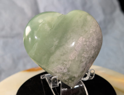Large Green Flower Jade Heart