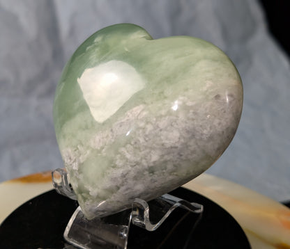 Large Green Flower Jade Heart