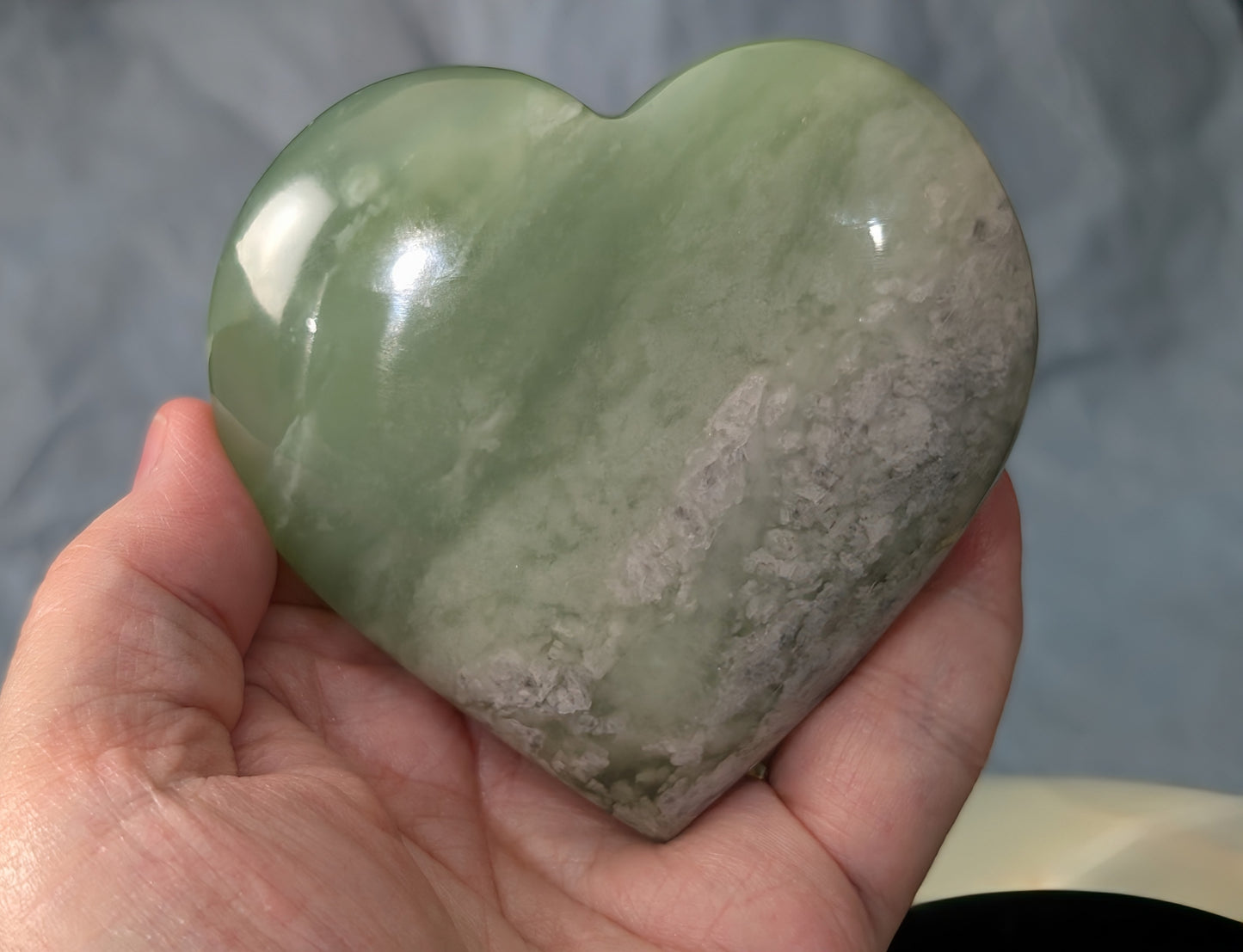 Large Green Flower Jade Heart