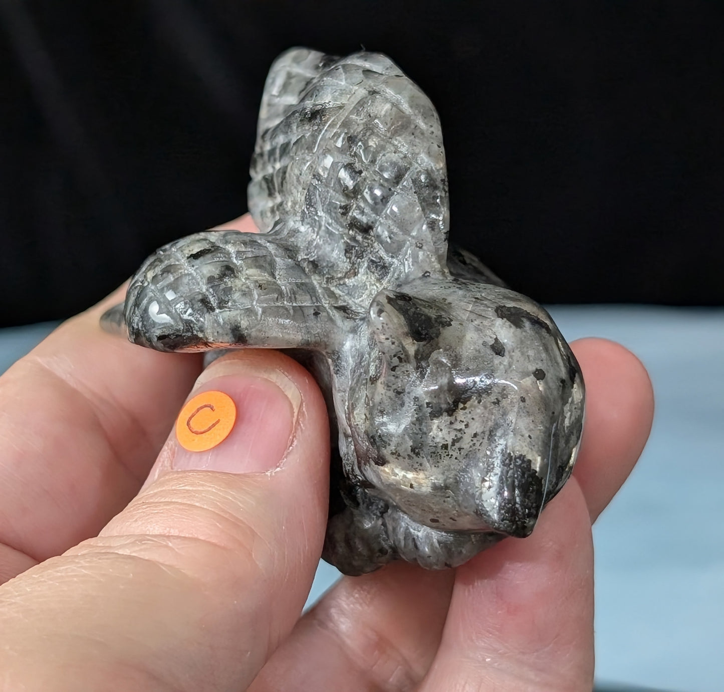 Larvikite Angel Cat Figurine 1D