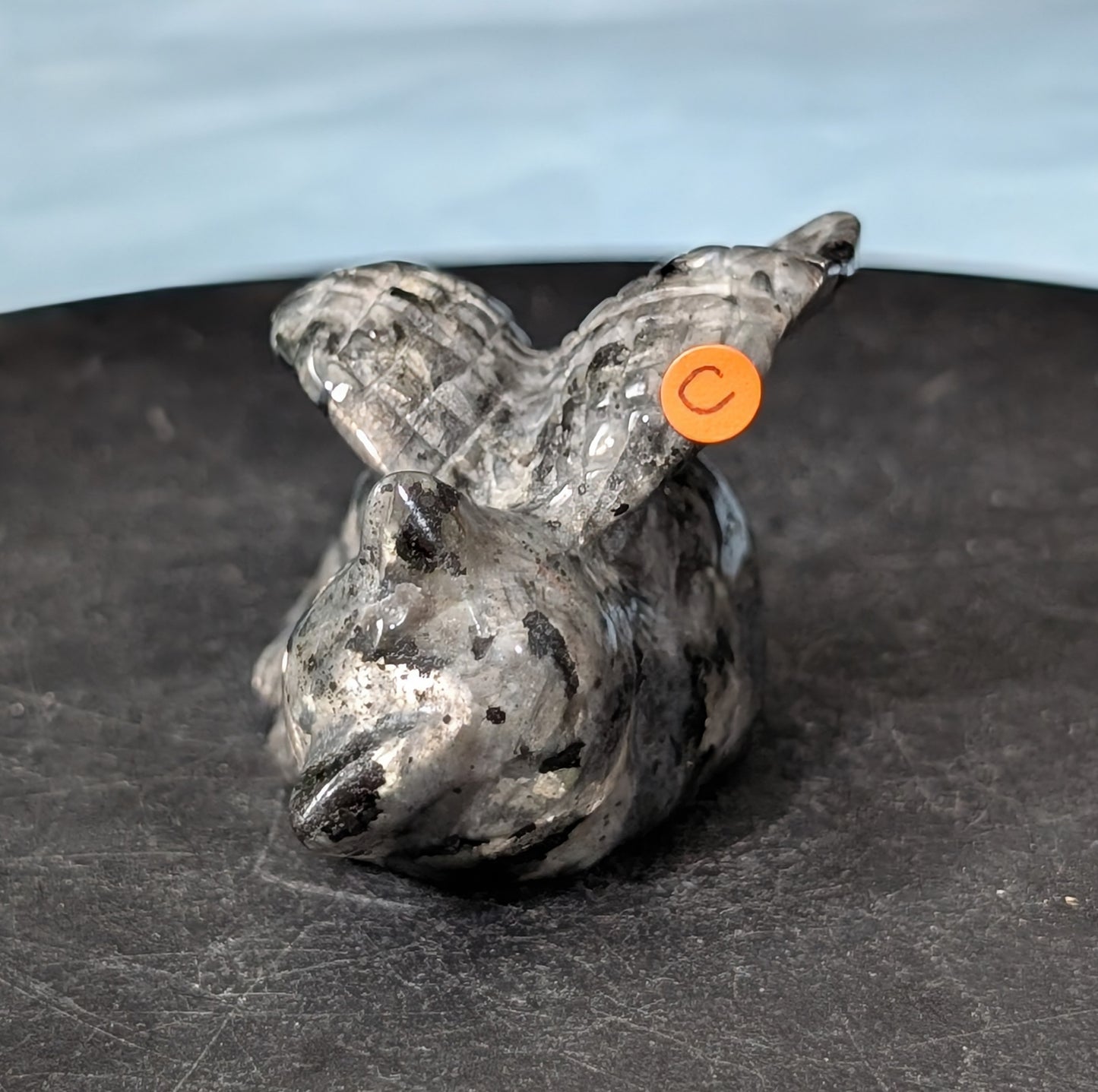 Larvikite Angel Cat Figurine 1F
