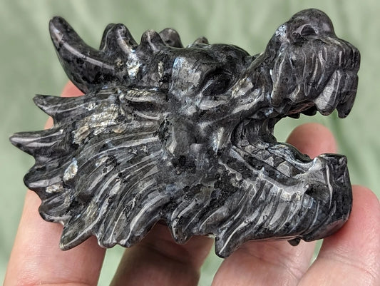Larvikite Dragon Head Figurine