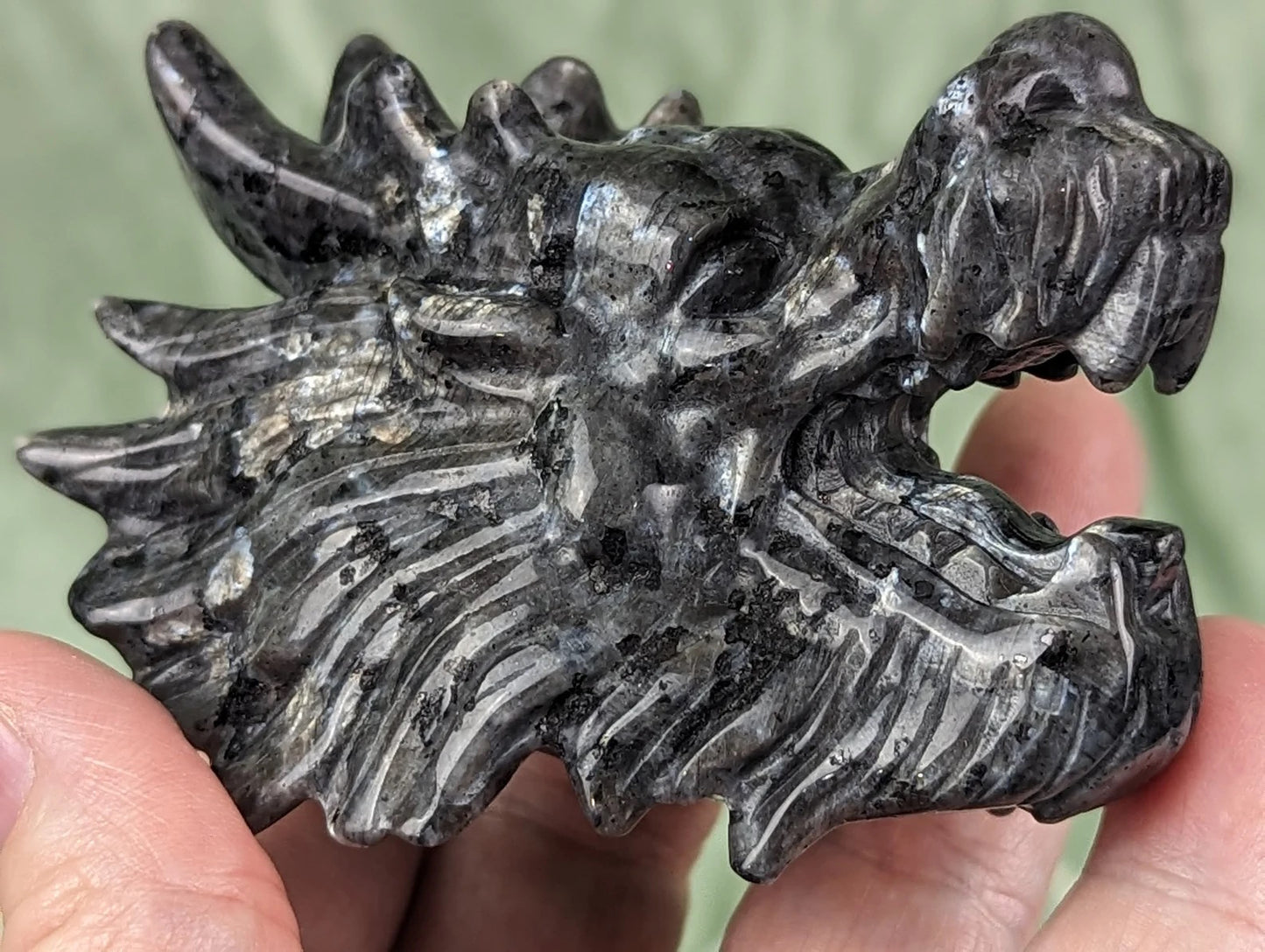 Larvikite Dragon Head Figurine