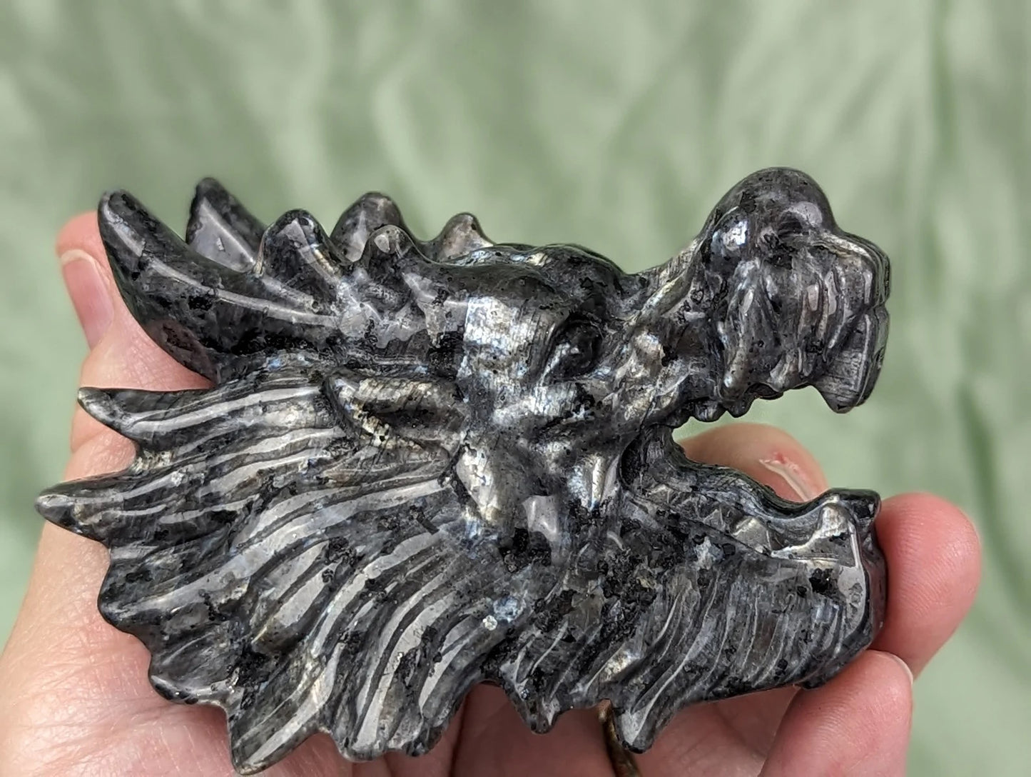 Larvikite Dragon Head Figurine