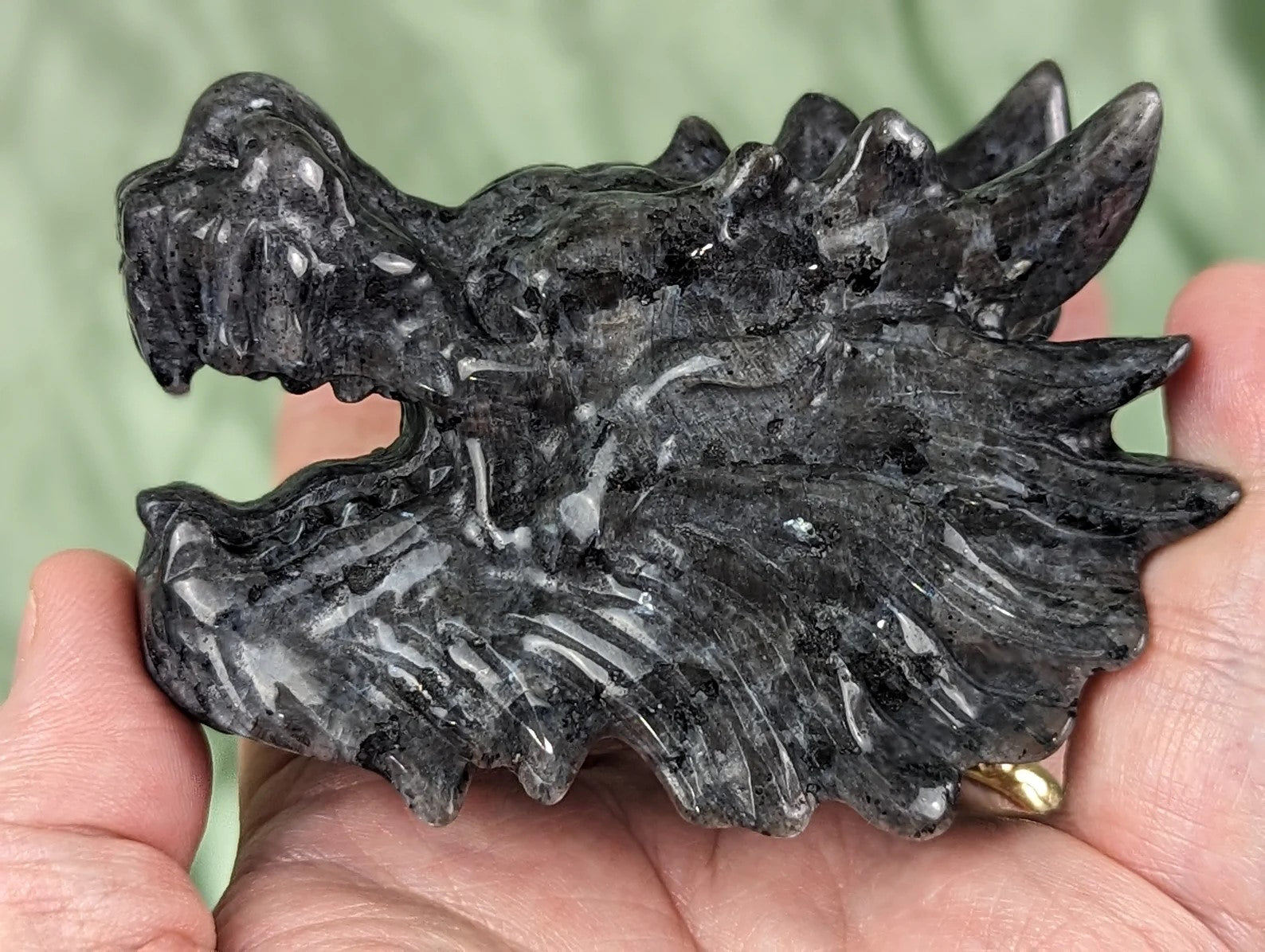 Larvikite Dragon Head Figurine