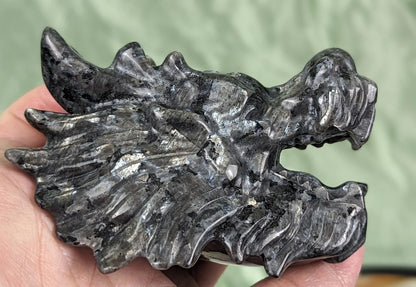 Larvikite Dragon Head Figurine