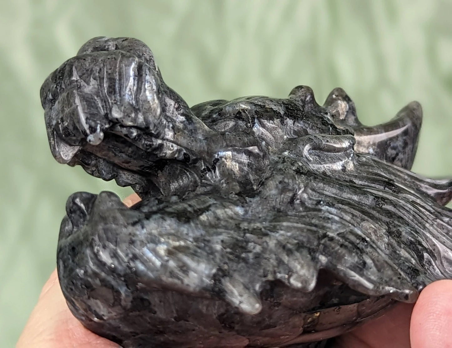 Larvikite Dragon Head Figurine
