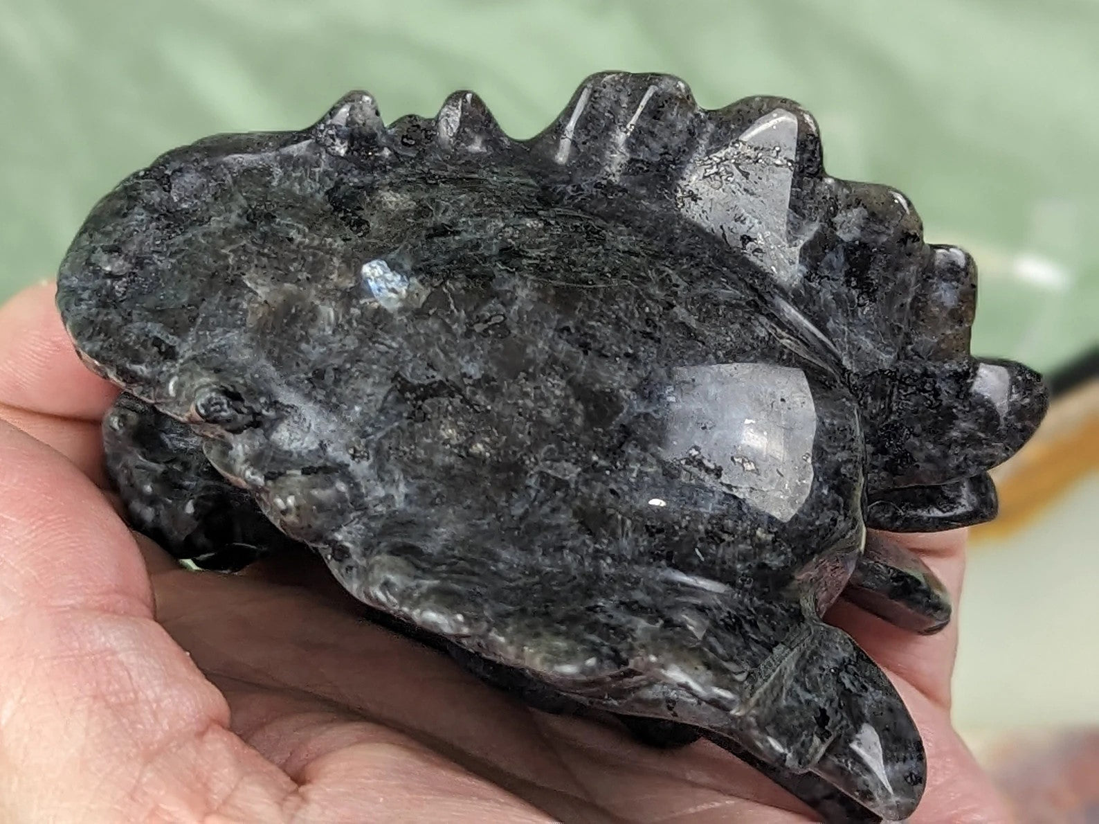 Larvikite Dragon Head Figurine