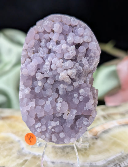 Lavender Grape Agate Palm Stone Specimen