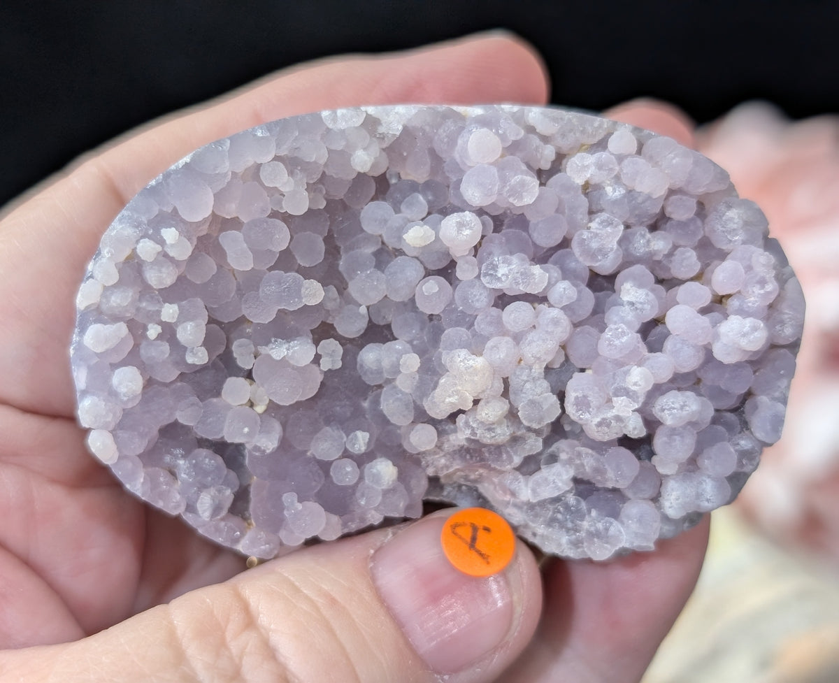 Lavender Grape Agate Palm Stone Specimen