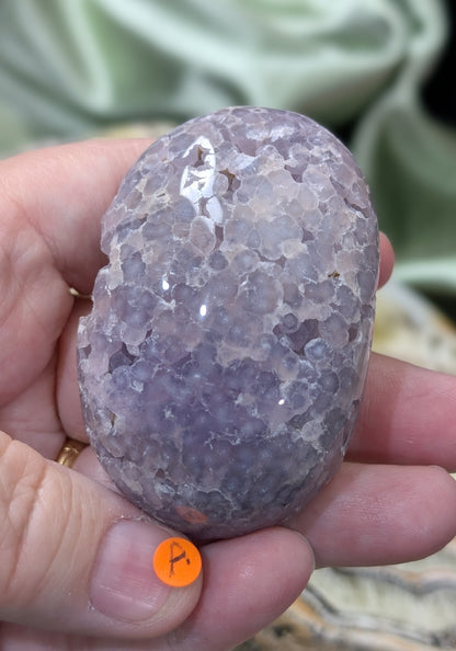 Lavender Grape Agate Palm Stone Specimen