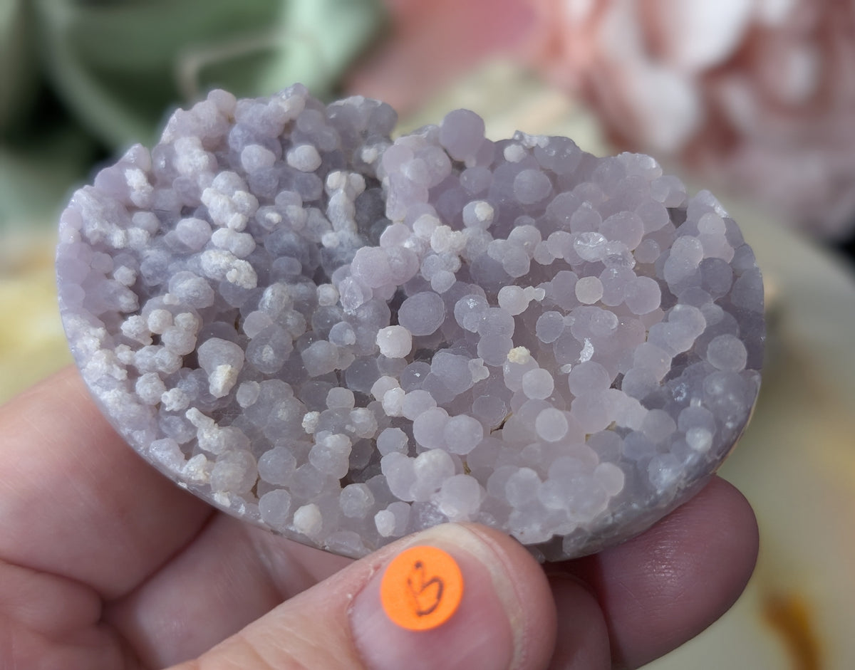 Lavender Grape Agate Palm Stone Specimen