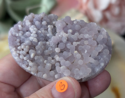 Lavender Grape Agate Palm Stone Specimen