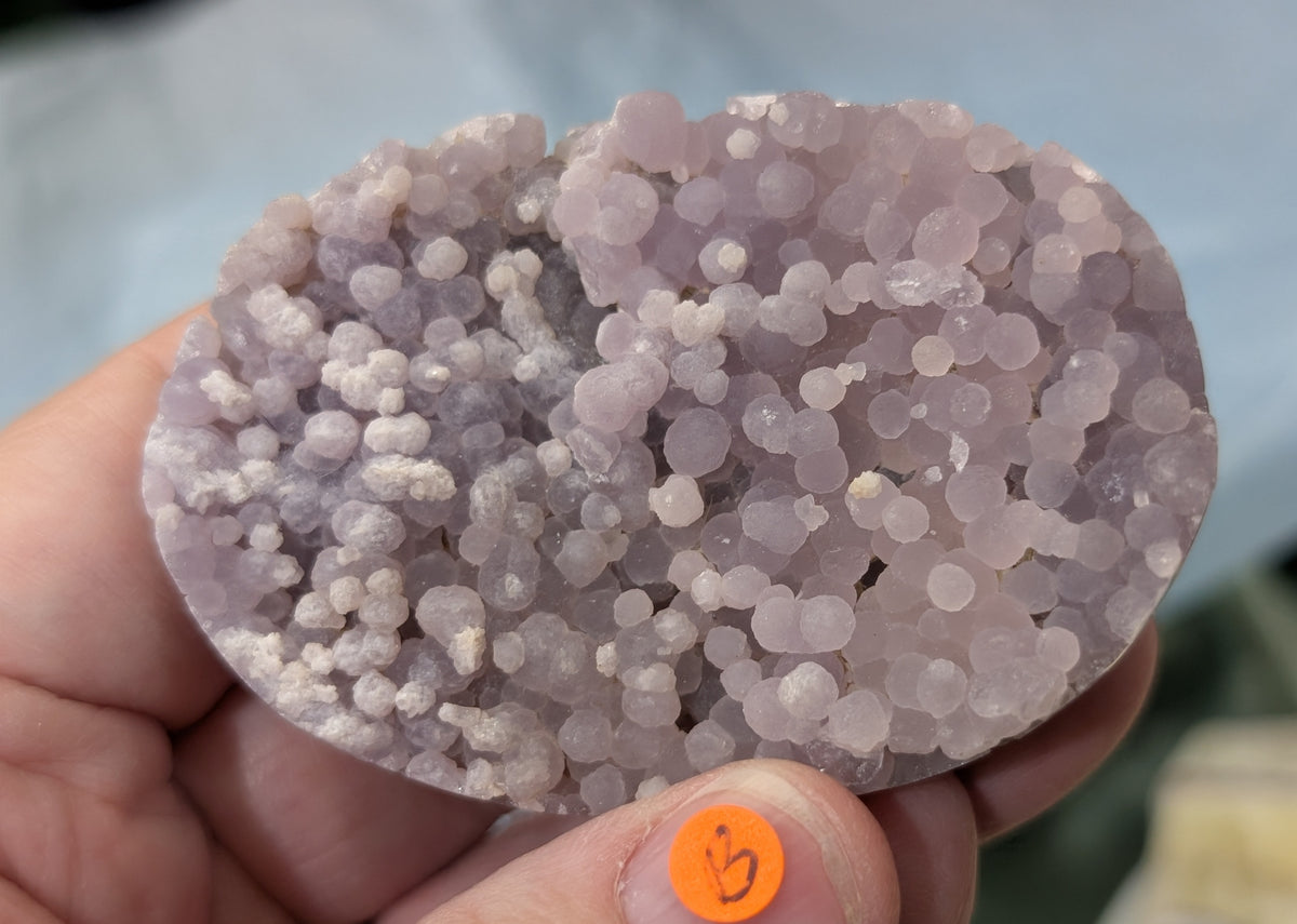 Lavender Grape Agate Palm Stone Specimen