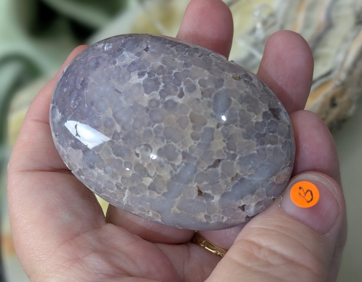 Lavender Grape Agate Palm Stone Specimen