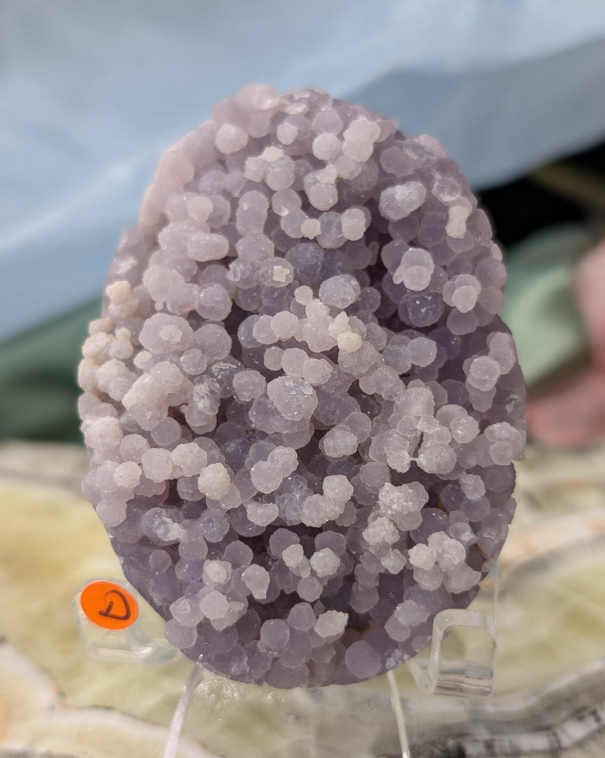 Lavender Grape Agate Palm Stone Specimen