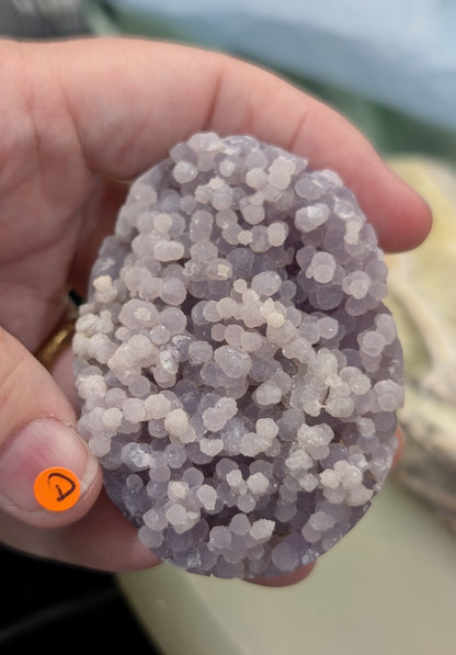Lavender Grape Agate Palm Stone Specimen