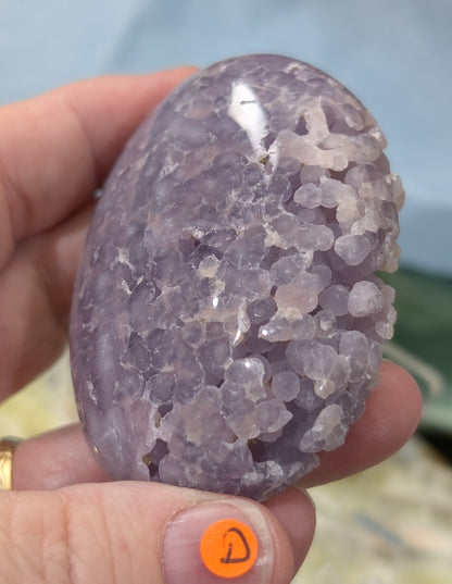 Lavender Grape Agate Palm Stone Specimen
