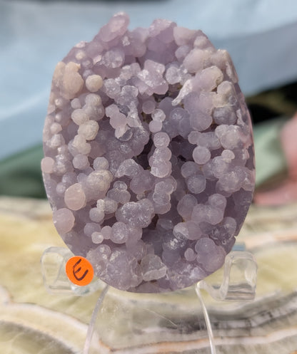 Lavender Grape Agate Palm Stone Specimen