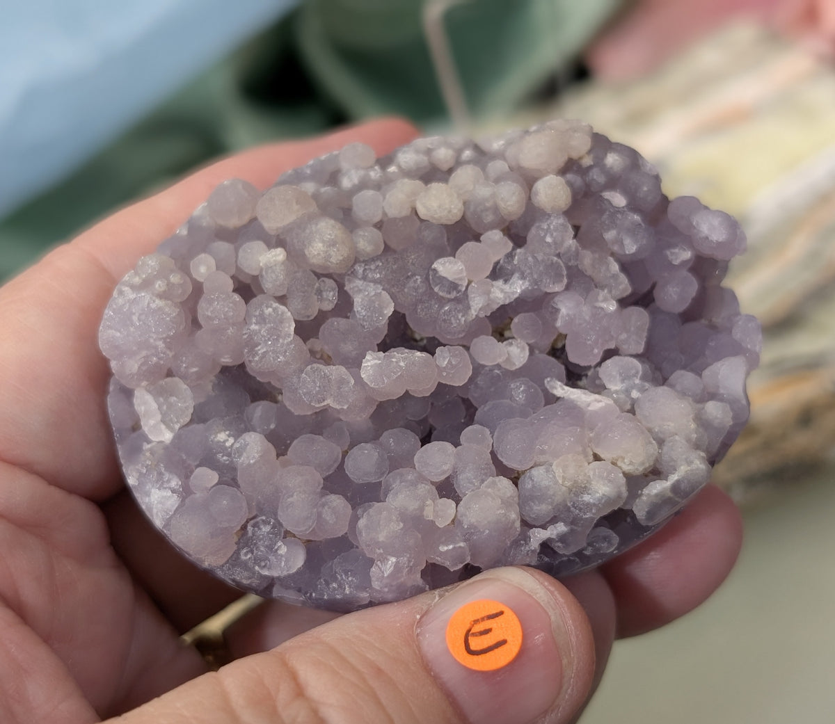 Lavender Grape Agate Palm Stone Specimen