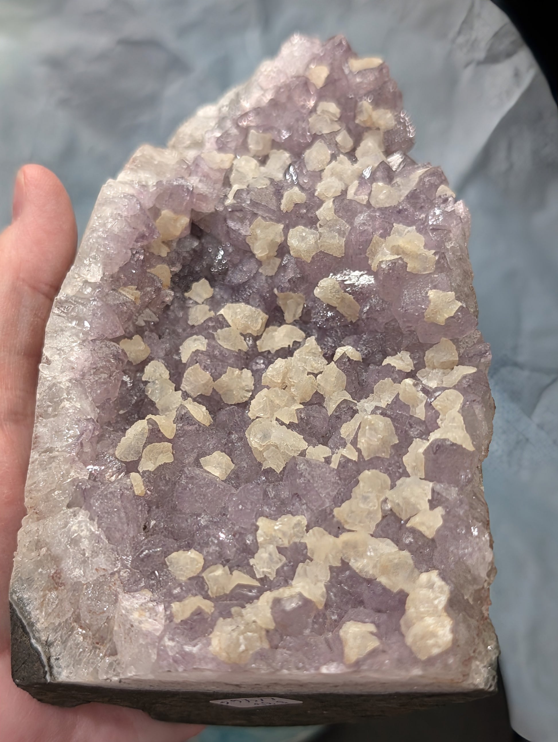 Lavender Purple Amethyst Geode with Dogtooth Calcite