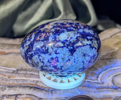UV Reactive Lazurite With Afghanite Crystal Egg