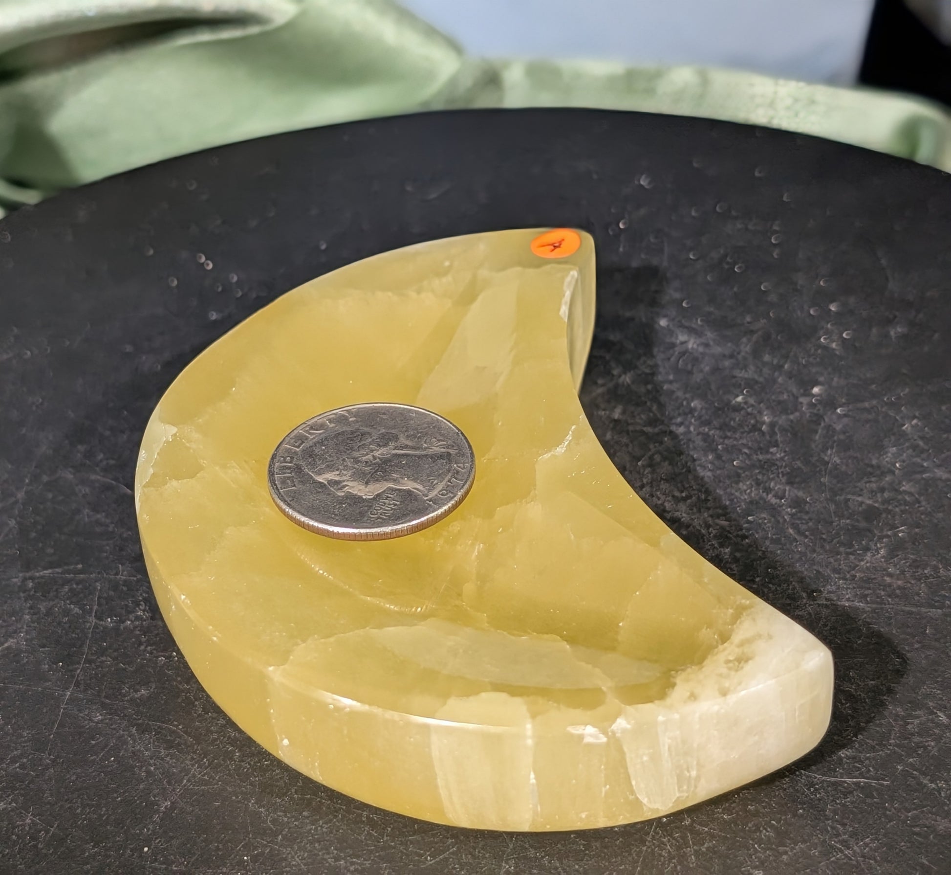 Lemon Calcite Moon Bowl