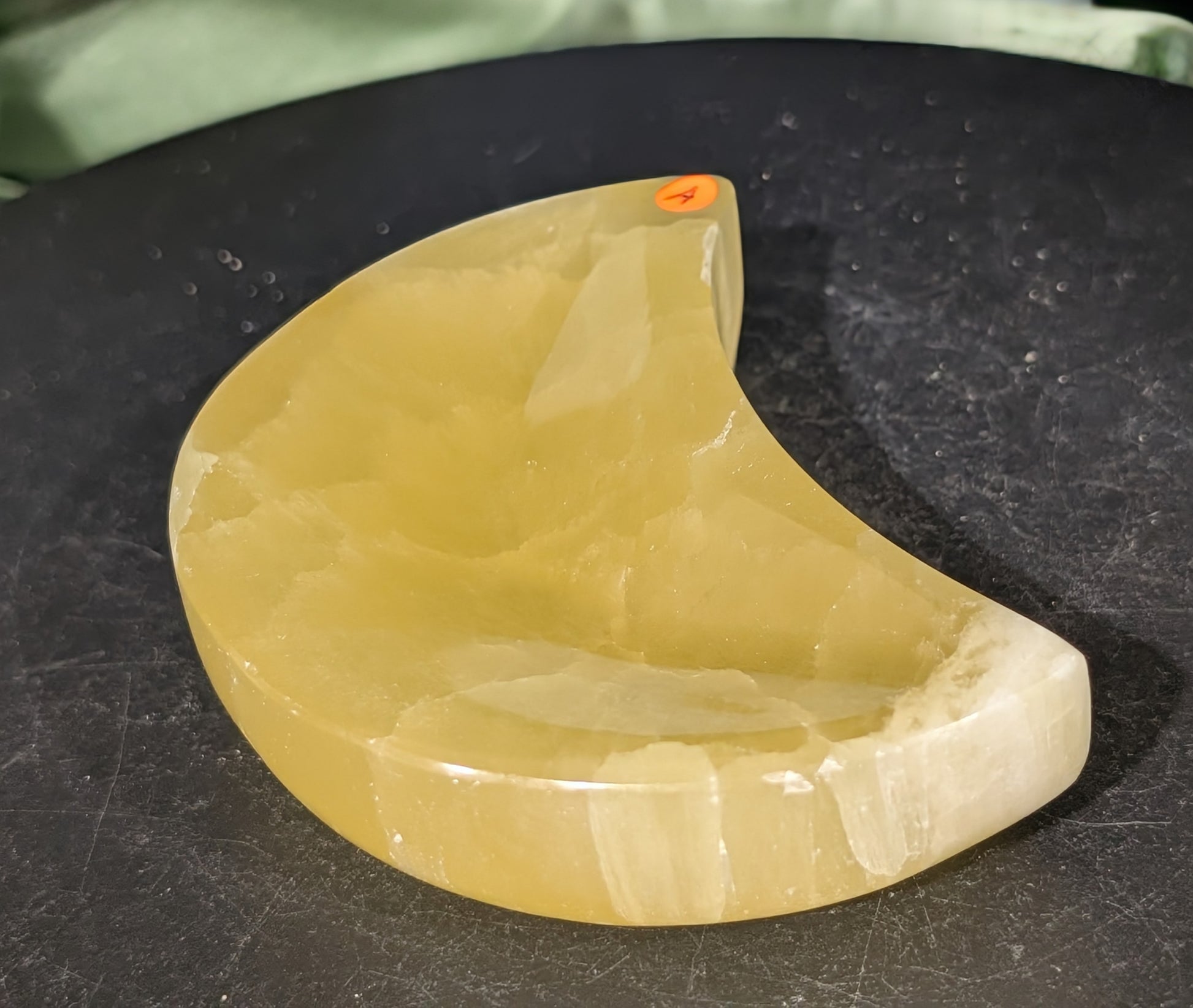 Lemon Calcite Moon Bowl
