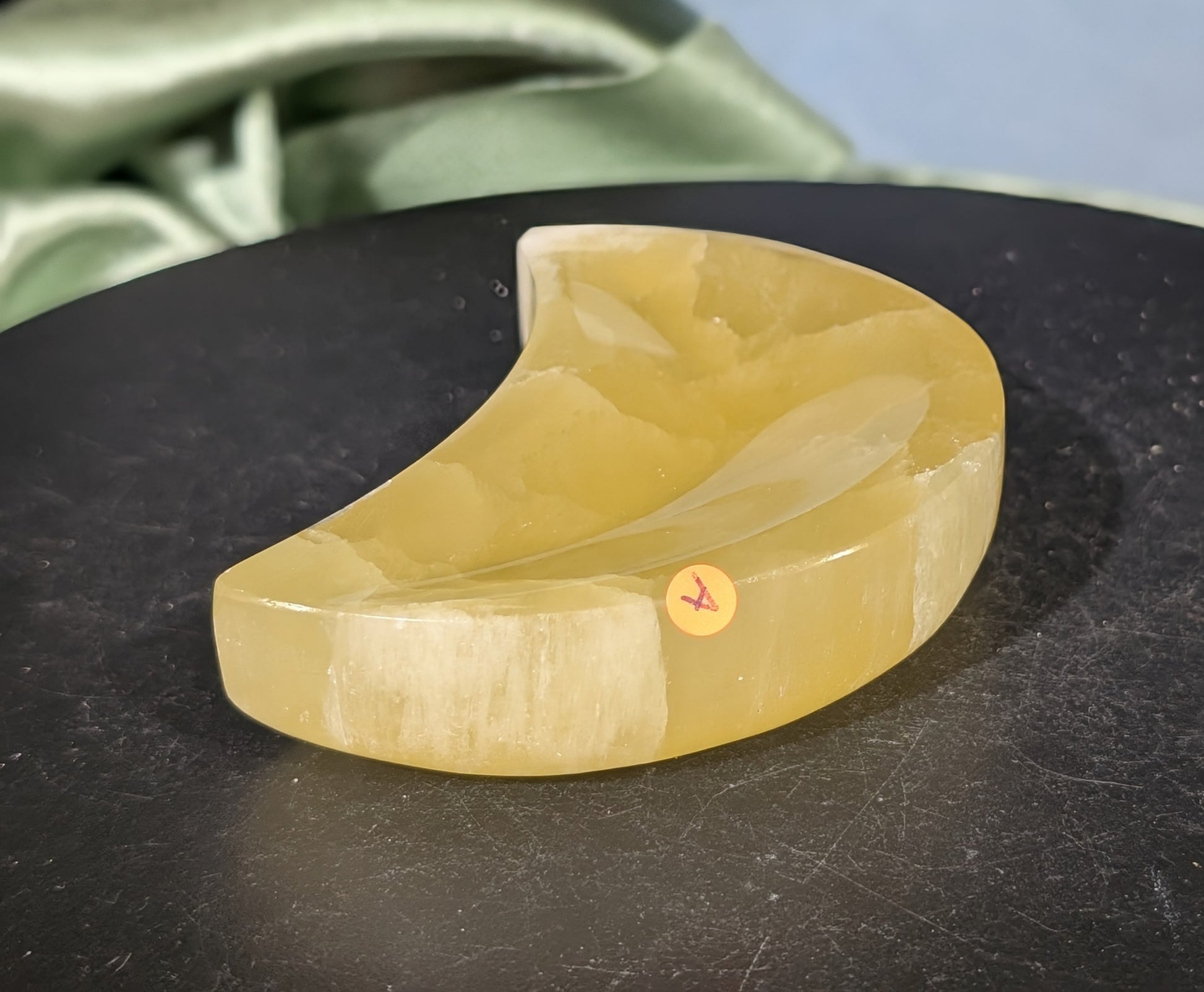 Lemon Calcite Moon Bowl