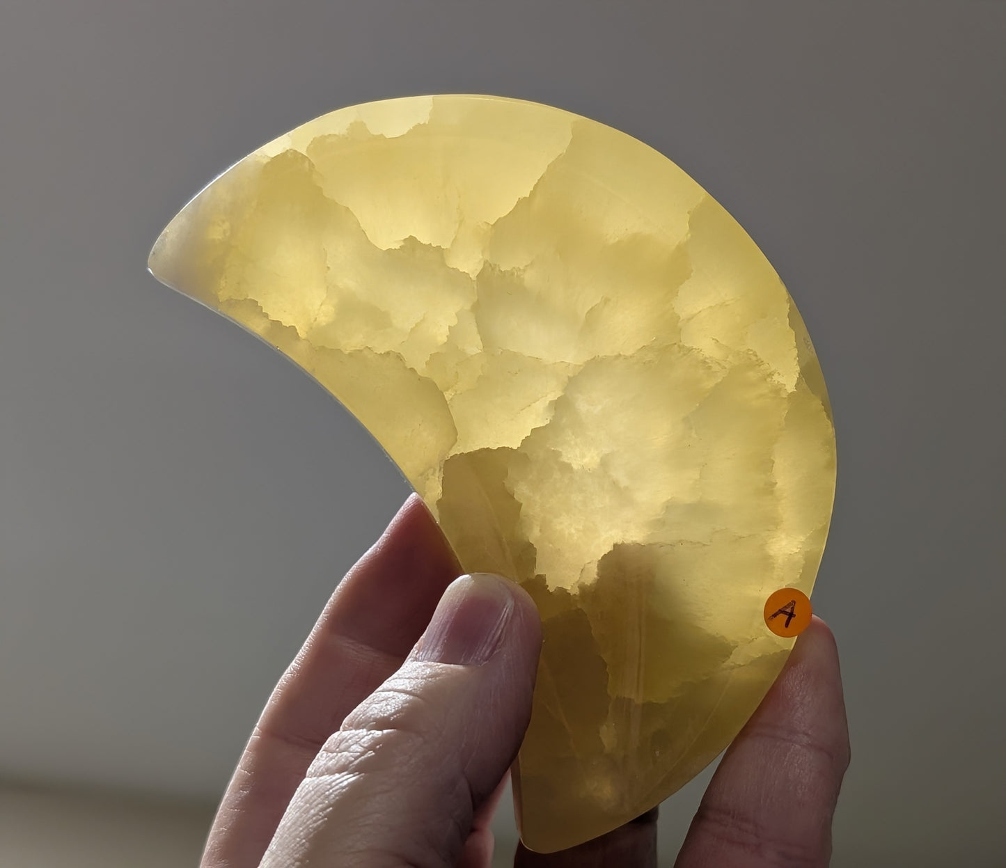 Lemon Calcite Moon Bowl