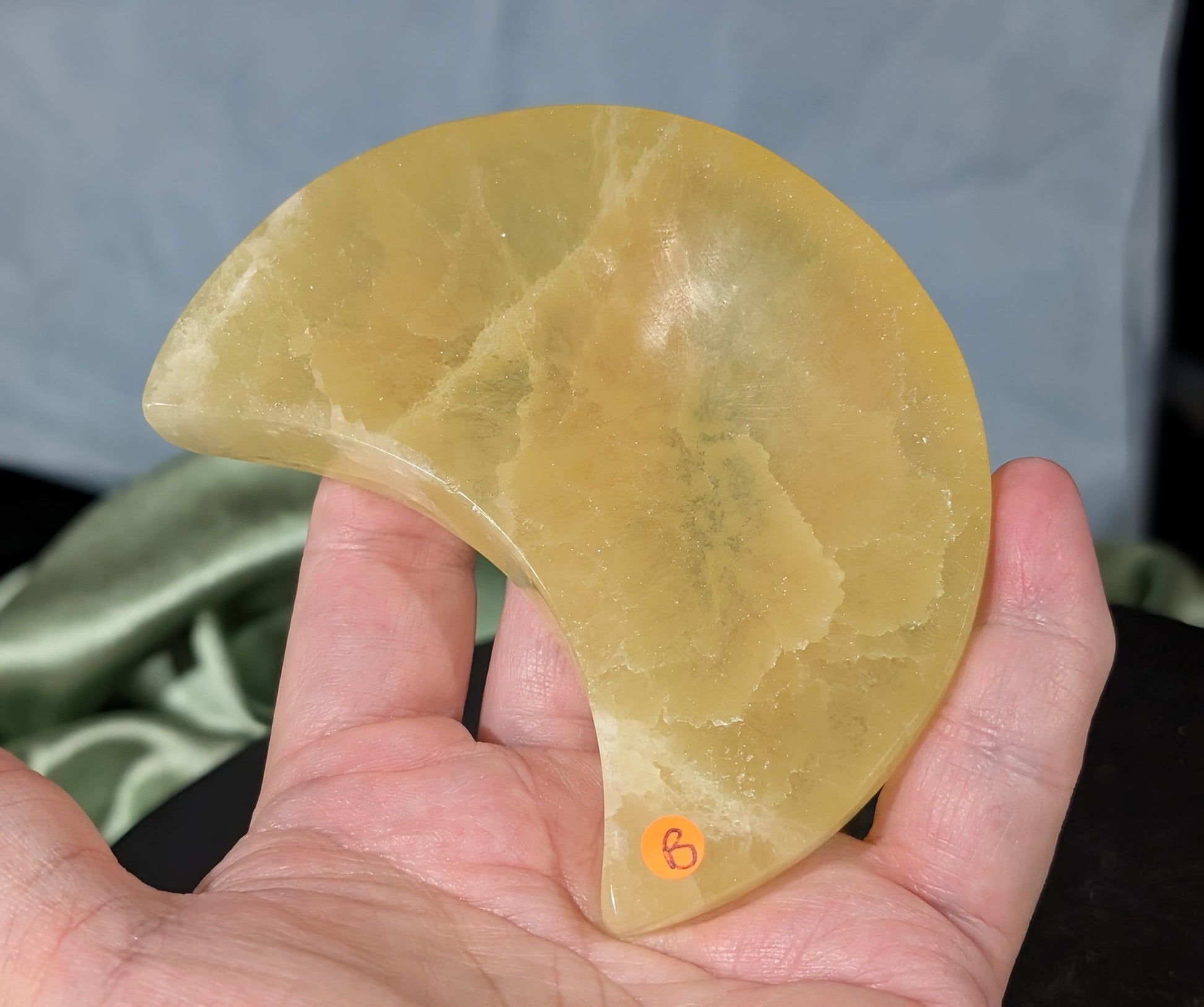 Lemon Calcite Moon Bowl